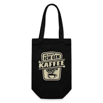Mir reicht's ich geh Kaffee trinken - Geschenkbeutel für Flaschen - Schwarz - Vorne