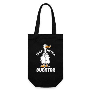 Croyez-moi, je suis un ducktor - Duck Doctor - jeu de mots - Sac à bouteille - noir - Devant