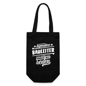 Ich bin dieser legendäre Bauleiter - Spruch - Geschenkbeutel für Flaschen - Schwarz - Vorne