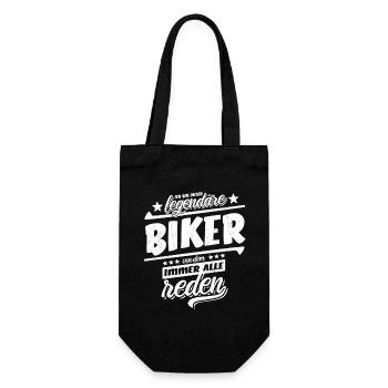 Ich bin dieser legendäre Biker von dem alle reden - Geschenkbeutel für Flaschen - Schwarz - Vorne