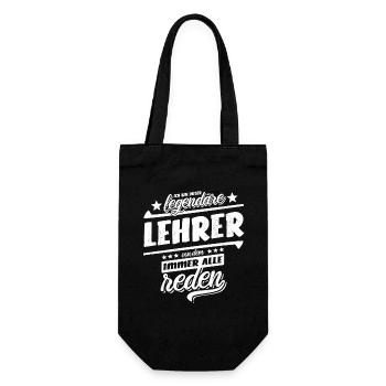 Ich bin dieser legendäre Lehrer von dem alle reden - Geschenkbeutel für Flaschen - Schwarz - Vorne