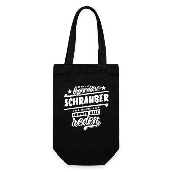 Ich bin dieser legendäre Schrauber - Spruch - Geschenkbeutel für Flaschen - Schwarz - Vorne
