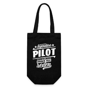 Ich bin dieser legendäre Pilot von dem alle reden - Geschenkbeutel für Flaschen - Schwarz - Vorne
