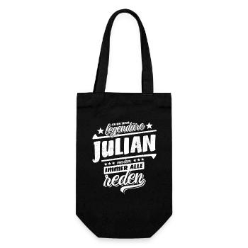 Ich bin dieser legendäre Julian von dem alle reden - Geschenkbeutel für Flaschen - Schwarz - Vorne