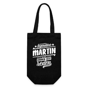 Ich bin dieser legendäre Martin von dem alle reden - Geschenkbeutel für Flaschen - Schwarz - Vorne