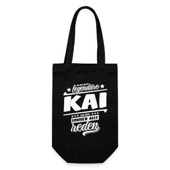 Ich bin dieser legendäre Kai von dem alle reden - Geschenkbeutel für Flaschen - Schwarz - Vorne