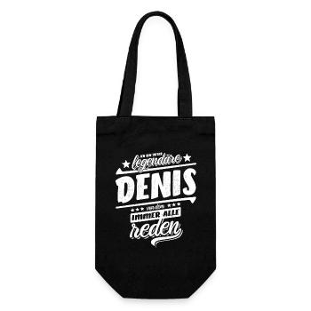 Ich bin dieser legendäre Denis von dem alle reden - Geschenkbeutel für Flaschen - Schwarz - Vorne