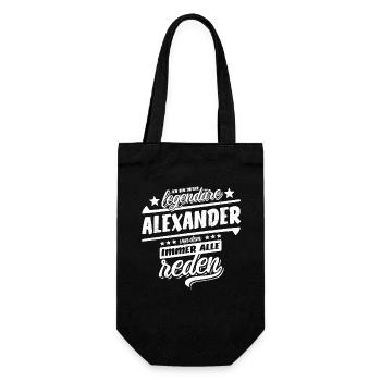 Dieser legendäre Alexander von dem alle reden - Geschenkbeutel für Flaschen - Schwarz - Vorne