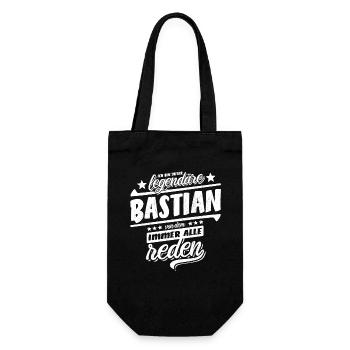 Dieser legendäre Bastian von dem alle reden - Geschenkbeutel für Flaschen - Schwarz - Vorne