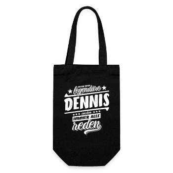 Ich bin dieser legendäre Dennis von dem alle reden - Geschenkbeutel für Flaschen - Schwarz - Vorne