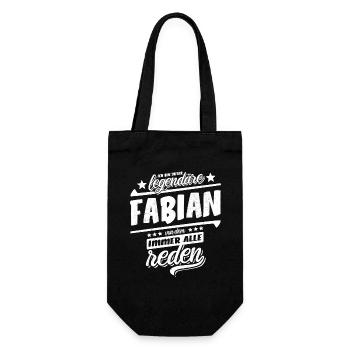 Ich bin dieser legendäre Fabian von dem alle reden - Geschenkbeutel für Flaschen - Schwarz - Vorne
