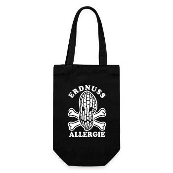 Erdnuss Allergie - Allergisch gegen Erdnüsse - Geschenkbeutel für Flaschen - Schwarz - Vorne