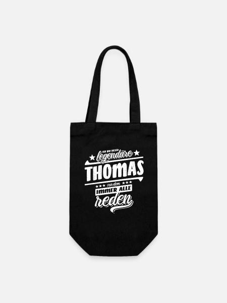 Ich bin dieser legendäre Thomas von dem alle reden - Geschenkbeutel für Flaschen - Schwarz
