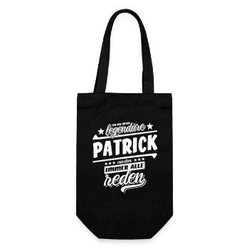 Dieser legendäre Patrick von dem alle reden - Geschenkbeutel für Flaschen - Schwarz - Vorne