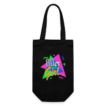 80s Party Girl - 80s - Colorful + Crazy - Gift Bag for Bottles - black - Front