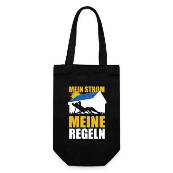 Mein Strom meine Regeln Photovoltaik Solarenergie - Geschenkbeutel für Flaschen - Schwarz - Vorne
