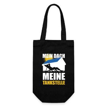 Mein Dach meine Tankstelle - Solarenergie - Sonne - Geschenkbeutel für Flaschen - Schwarz - Vorne