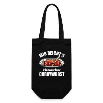 Mir reicht's ich brauch ne Currywurst - Geschenkbeutel für Flaschen - Schwarz - Vorne