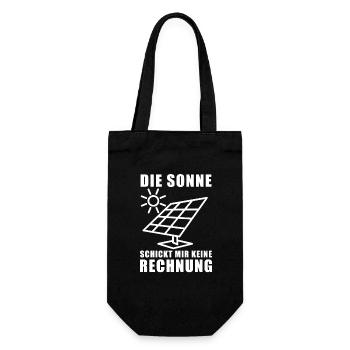 Die Sonne schickt keine Rechnung - Photovoltaik - Geschenkbeutel für Flaschen - Schwarz - Vorne