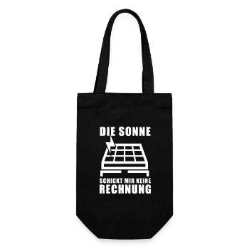 Die Sonne schickt keine Rechnung - Photovoltaik - Geschenkbeutel für Flaschen - Schwarz - Vorne