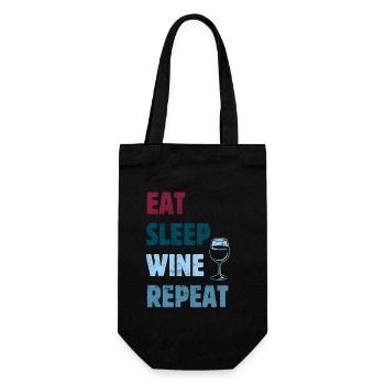 Eat Sleep Wine Repeat - Wine Saying - Gift Bag for Bottles - black - Front