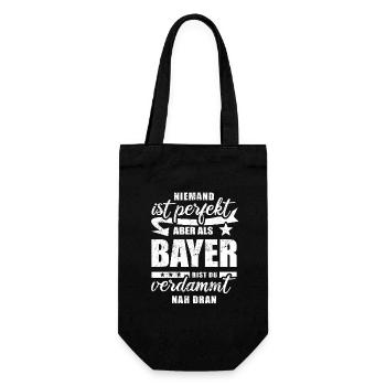 Niemand ist perfekt - Bayer - Spruch - Geschenkbeutel für Flaschen - Schwarz - Vorne