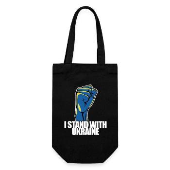 Je suis aux côtés de l’Ukraine - Paix pour l’Ukraine - Sac à bouteille - noir - Devant