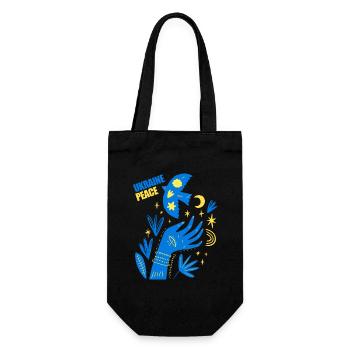 Ukraine Aid - Peace for Ukraine - Gift Bag for Bottles - black - Front