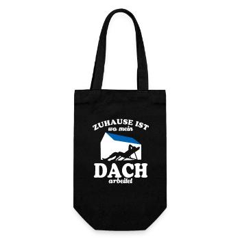Zuhause ist wo mein Dach arbeitet - Photovoltaik - Geschenkbeutel für Flaschen - Schwarz - Vorne
