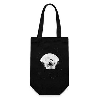 Sensemann mit Kutte und Totenkopf - Vollmond - Geschenkbeutel für Flaschen - Schwarz - Vorne