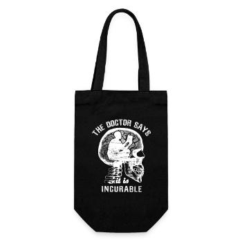 The doctor says it's incurable - books - Gift Bag for Bottles - black - Front
