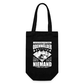 Leg dich nicht mit einem Odenwälder an - Spruch - Geschenkbeutel für Flaschen - Schwarz - Vorne