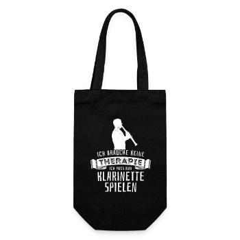 Ich brauche keine Therapie - Klarinette - Musik - Geschenkbeutel für Flaschen - Schwarz - Vorne