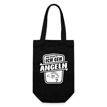 Mir reicht’s ich geh angeln - Angler Spruch - Geschenkbeutel für Flaschen - Schwarz - Vorne