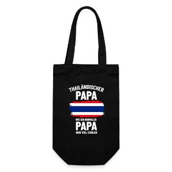Thailändischer Papa wie normaler Papa nur cooler - Geschenkbeutel für Flaschen - Schwarz - Vorne