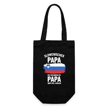 Slowenischer Papa wie ein normaler Papa nur cooler - Geschenkbeutel für Flaschen - Schwarz - Vorne
