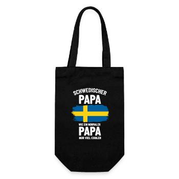 Schwedischer Papa wie ein normaler Papa nur cooler - Geschenkbeutel für Flaschen - Schwarz - Vorne