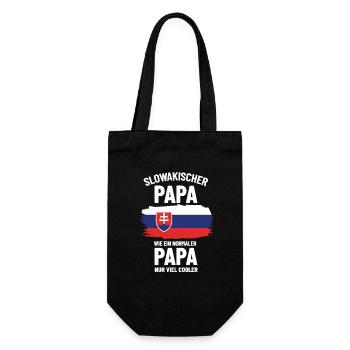 Slowakischer Papa wie ein normaler Papa nur cooler - Geschenkbeutel für Flaschen - Schwarz - Vorne