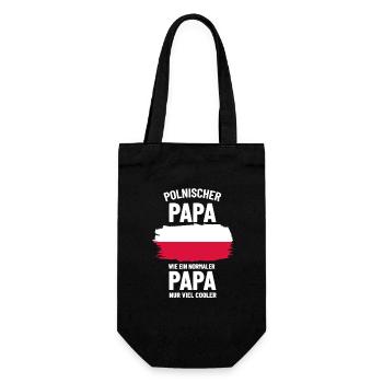 Polnischer Papa wie ein normaler Papa nur cooler - Geschenkbeutel für Flaschen - Schwarz - Vorne