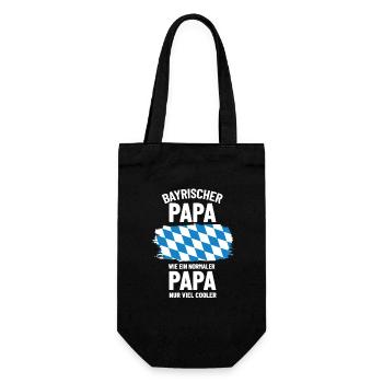 Bayrischer Papa wie ein normaler Papa nur cooler - Geschenkbeutel für Flaschen - Schwarz - Vorne