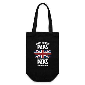 Englischer Papa wie ein normaler Papa nur cooler - Geschenkbeutel für Flaschen - Schwarz - Vorne