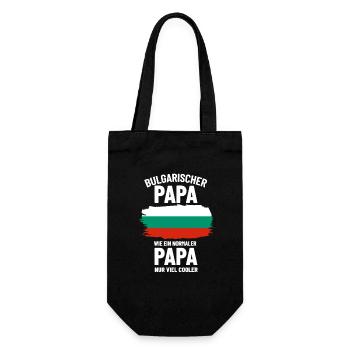 Bulgarischer Papa wie ein normaler Papa nur cooler - Geschenkbeutel für Flaschen - Schwarz - Vorne