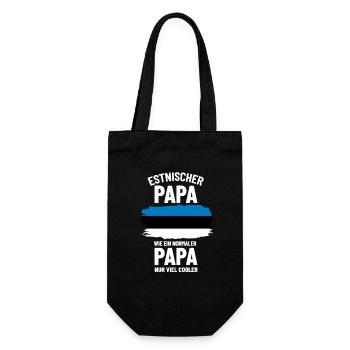 Estnischer Papa wie ein normaler Papa nur cooler - Geschenkbeutel für Flaschen - Schwarz - Vorne