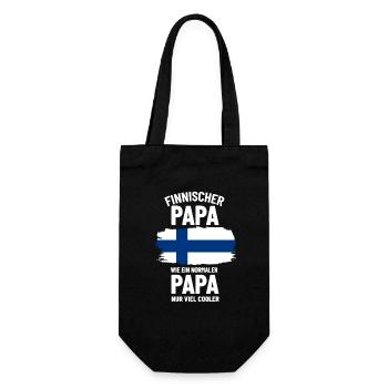 Finnischer Papa wie ein normaler Papa nur cooler - Geschenkbeutel für Flaschen - Schwarz - Vorne