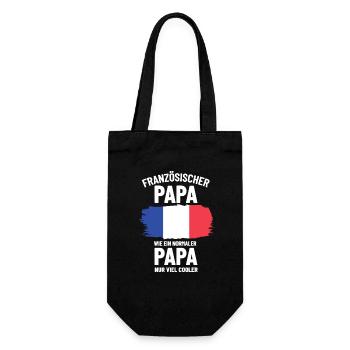 Französischer Papa wie normaler Papa nur cooler - Geschenkbeutel für Flaschen - Schwarz - Vorne