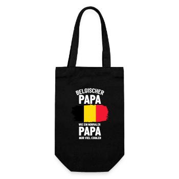 Belgischer Papa wie ein normaler Papa nur cooler - Geschenkbeutel für Flaschen - Schwarz - Vorne