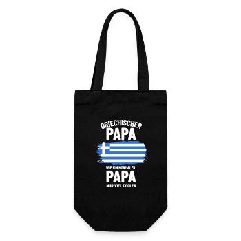 Griechischer Papa wie ein normaler Papa nur cooler - Geschenkbeutel für Flaschen - Schwarz - Vorne
