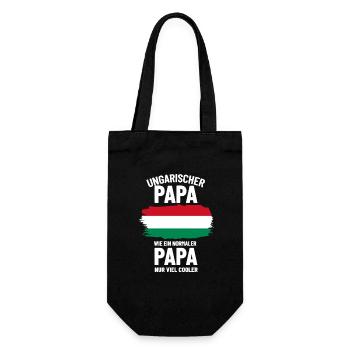 Ungarischer Papa wie ein normaler Papa nur cooler - Geschenkbeutel für Flaschen - Schwarz - Vorne