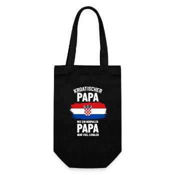 Kroatischer Papa wie ein normaler Papa nur cooler - Geschenkbeutel für Flaschen - Schwarz - Vorne