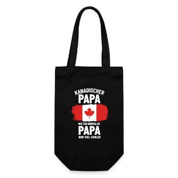 Kanadischer Papa wie ein normaler Papa nur cooler - Geschenkbeutel für Flaschen - Schwarz - Vorne